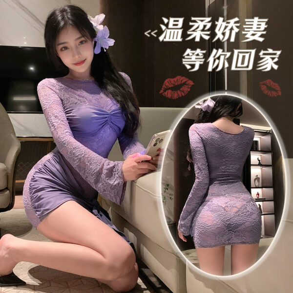 Pure Desire Heiress Sheer Long Sleeve Dress