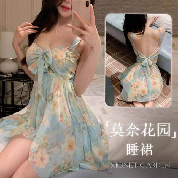 Monet Garden Deep V Floral Dress