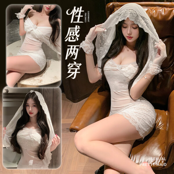 Sheer Temptation Convertible Cape Dress